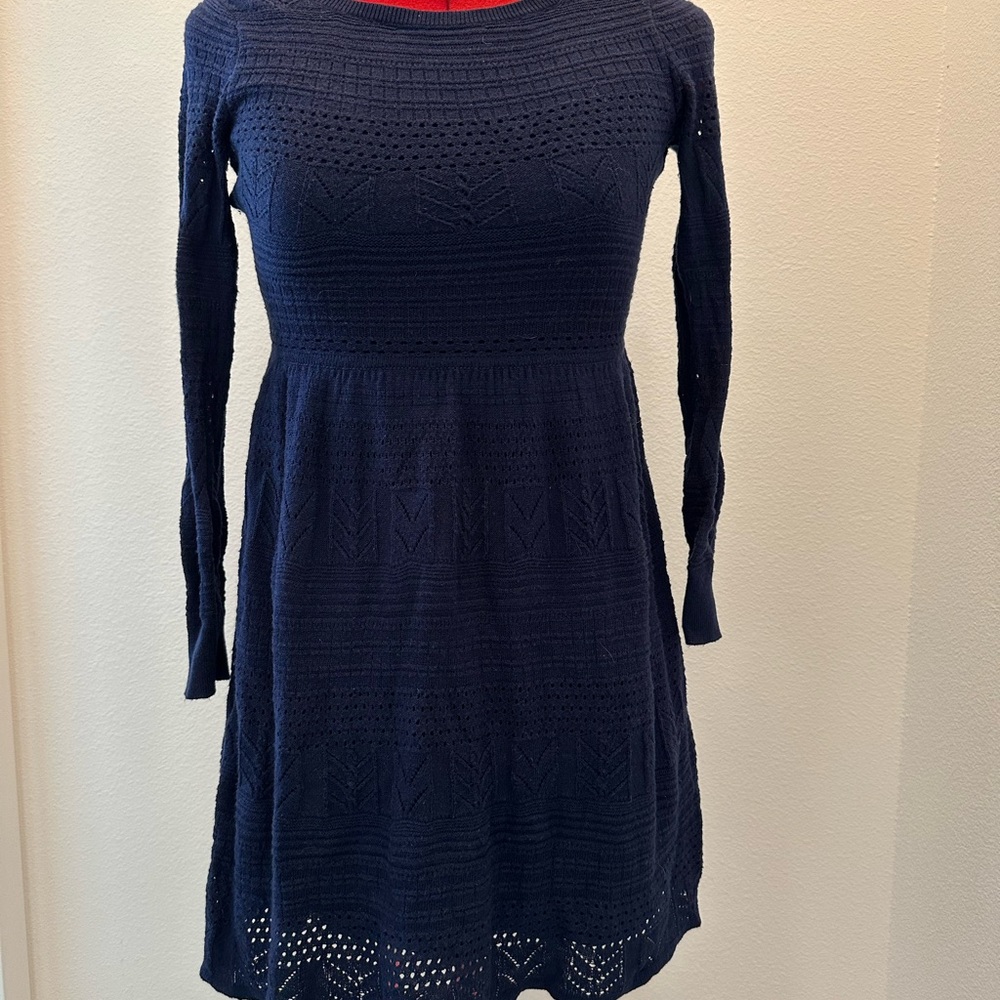American Eagle Outfitters - Elegant Navy Blue Knit Dress - XXS